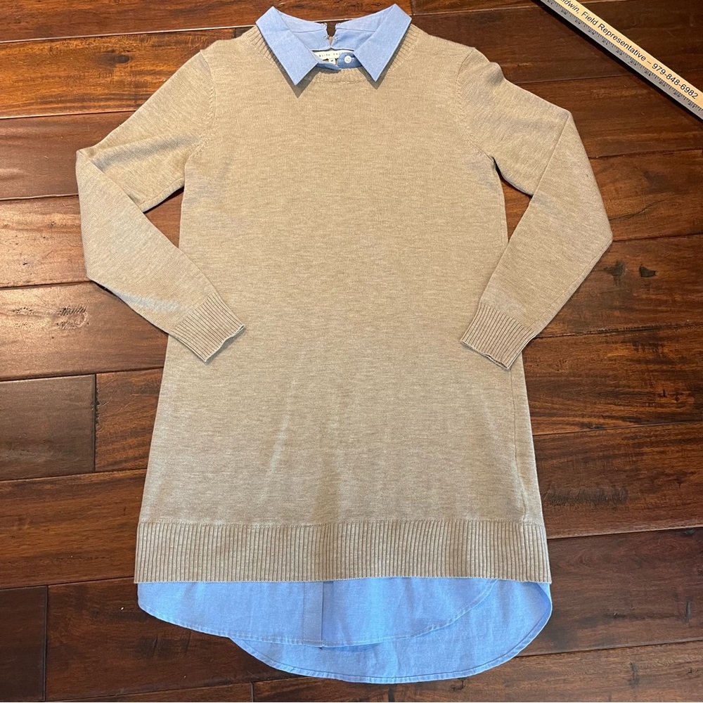 English Factory | Taupe Oxford Combo Shirtdress | M
